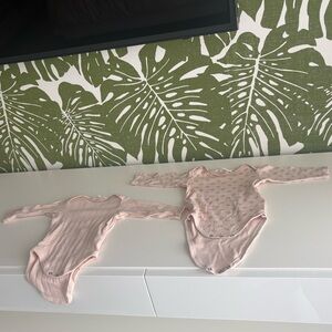 Zara Light Pink Long-Sleeve Baby One-Piece Bodysuits - 2 Pack💐